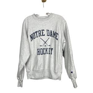 Champion Reverse Weave Notre Dame Hockey Crewneck Sweatshirt S